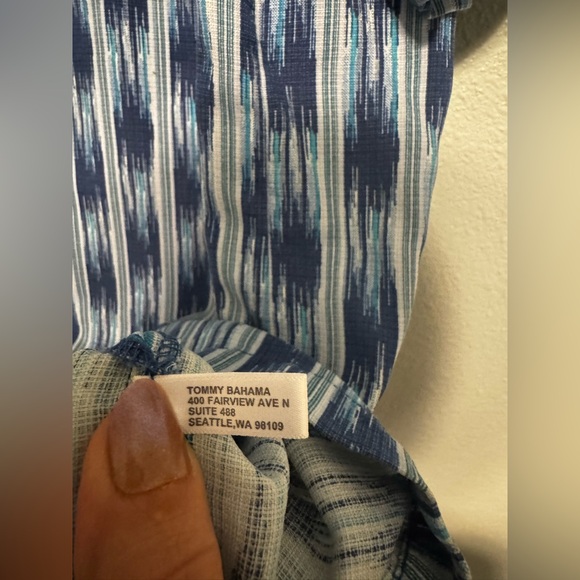 Tommy Bahama Men’s Camp Shirt Ikat Short Sleeve Blue Silk Blend Size‎ XL - Picture 6 of 10